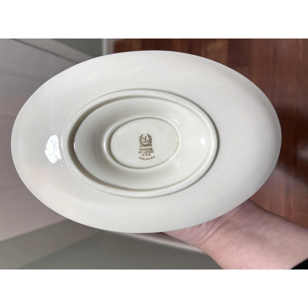 Vintage and Discontinued Lenox Princess Pattern Gravy Boat, Fantastic Condition